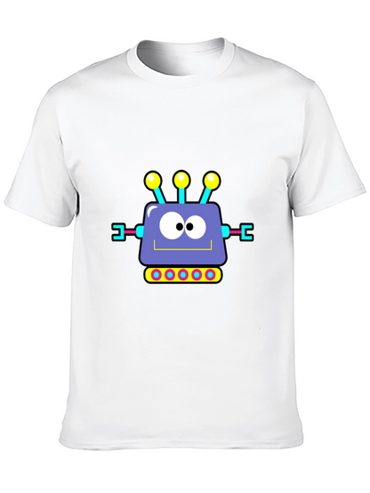 Camiseta Negra con Diseño de Robot Animado