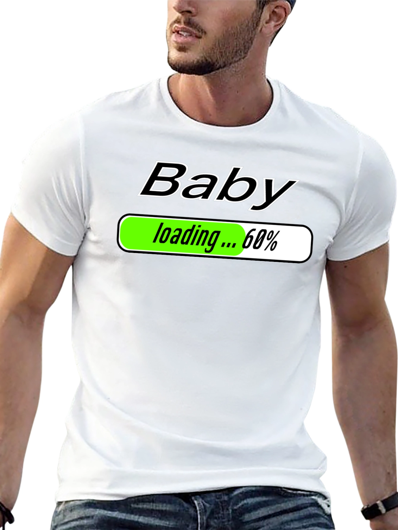 Camiseta Negra Baby Loading para Futuros Papás