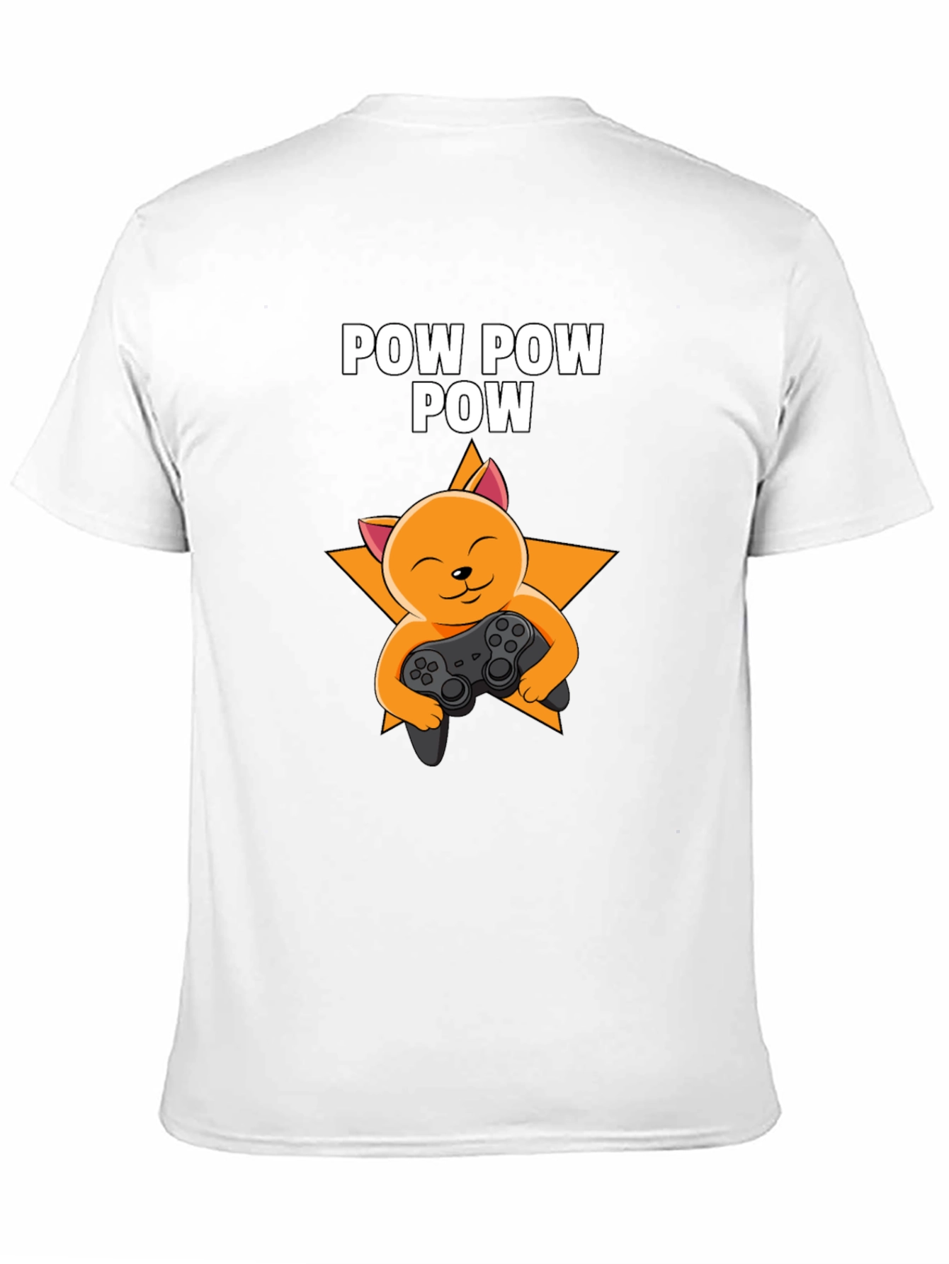 Camiseta Negra POW POW POW Gato Gamer