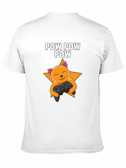 Camiseta Negra POW POW POW Gato Gamer
