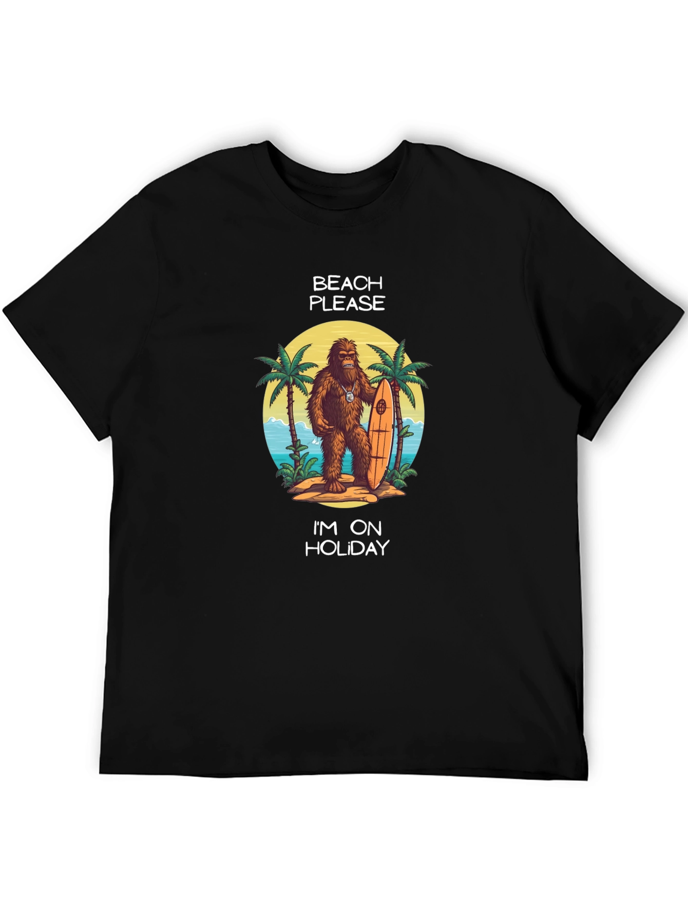 Camiseta Negra Vacaciones Playa