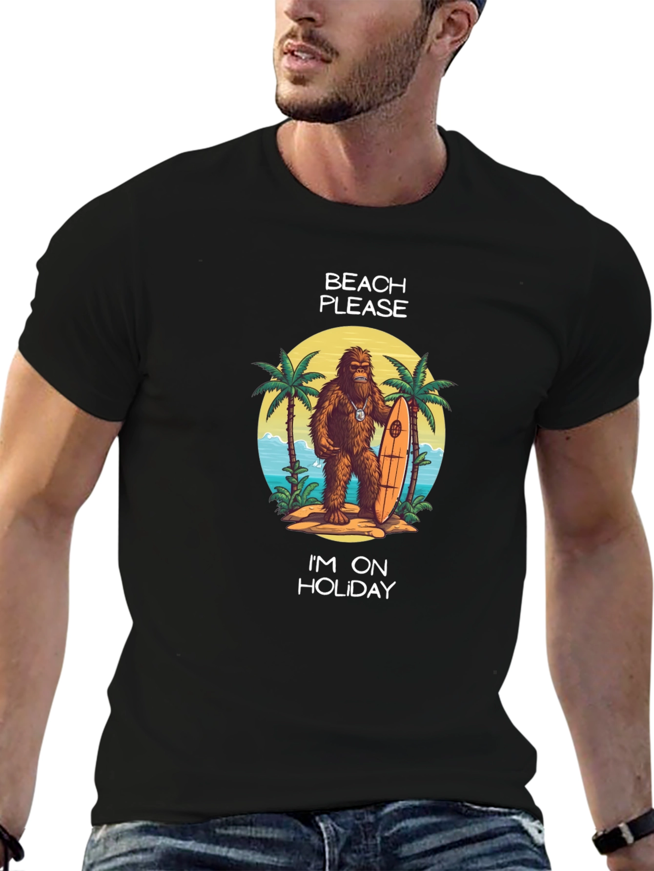 Camiseta Negra Vacaciones Playa