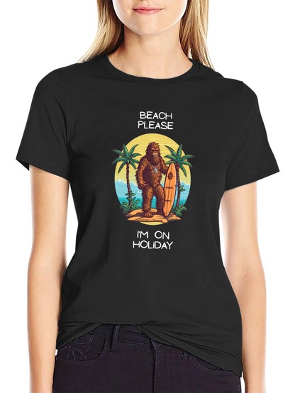 Camiseta Negra Vacaciones Playa