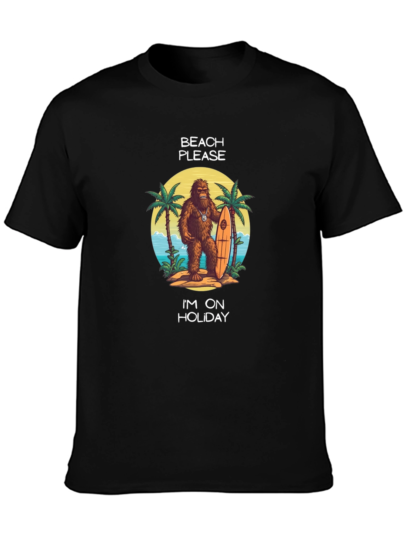 Camiseta Negra Vacaciones Playa