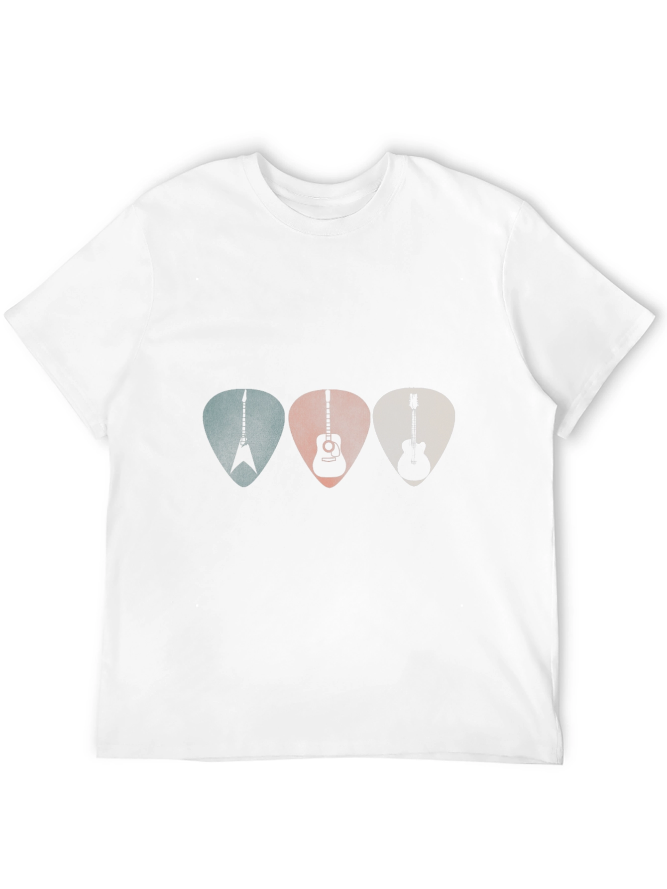 Camiseta Negra con Diseño de Púas de Guitarra