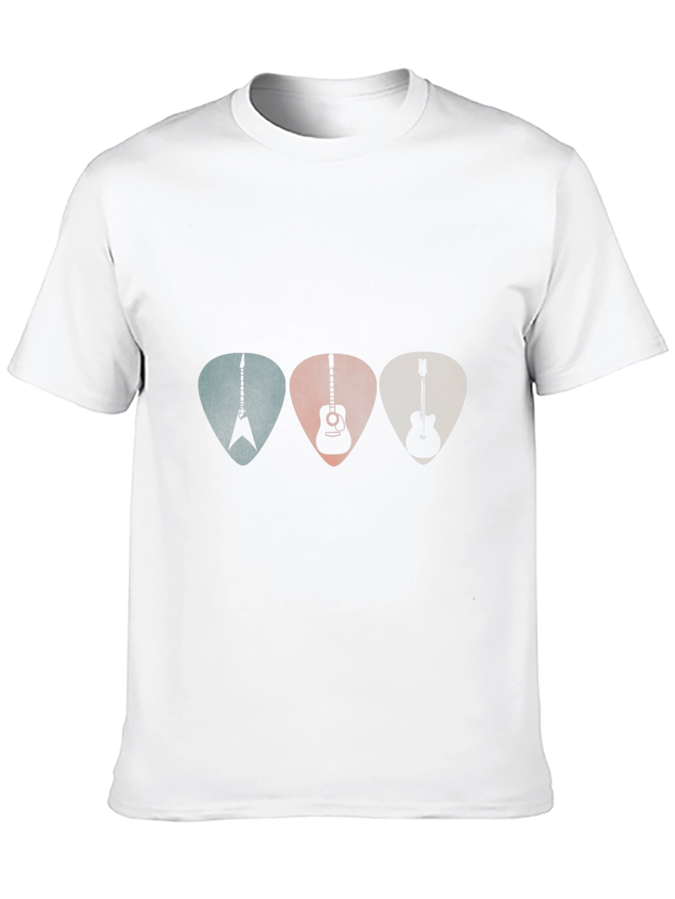 Camiseta Negra con Diseño de Púas de Guitarra