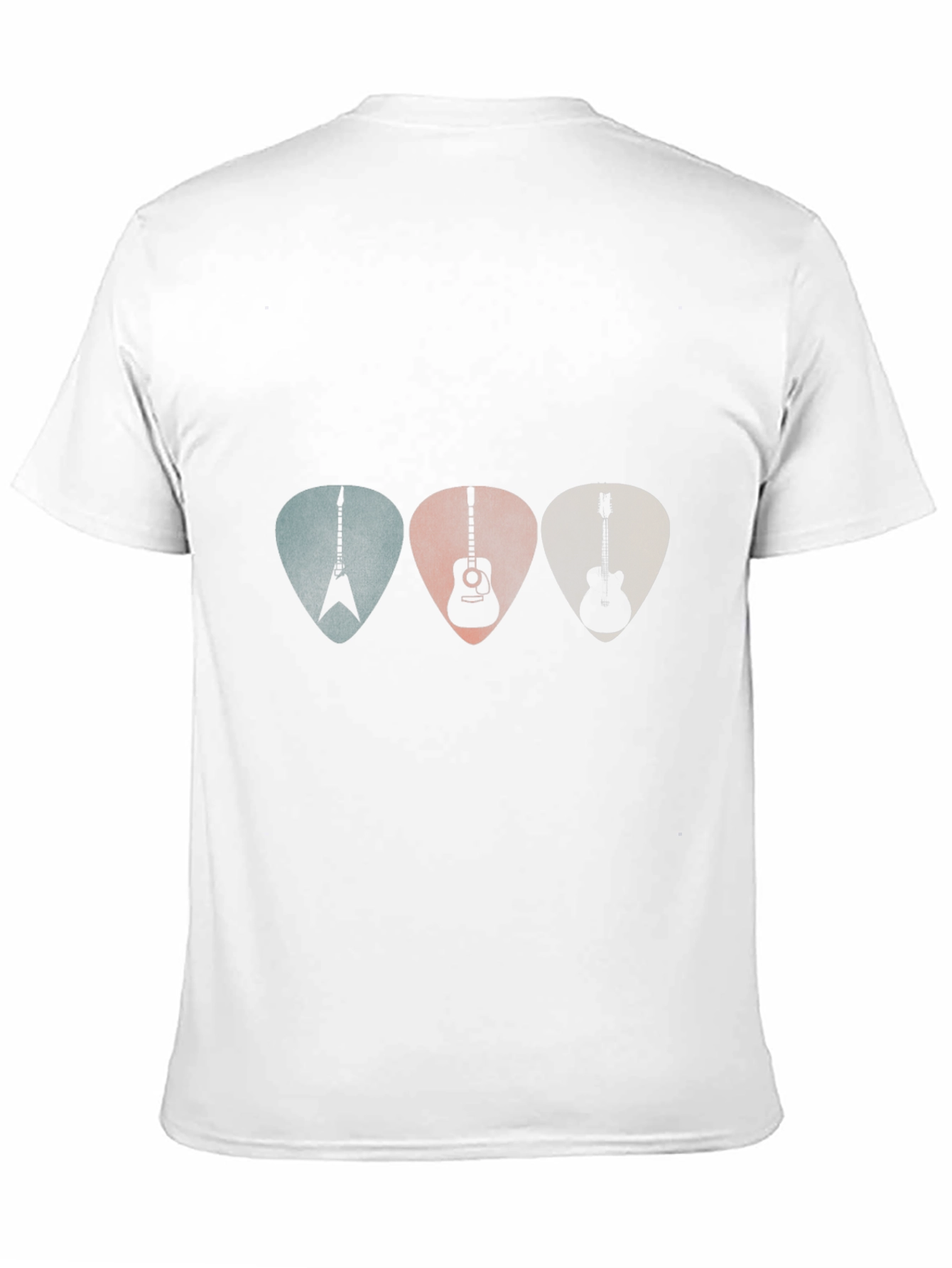 Camiseta Negra con Diseño de Púas de Guitarra