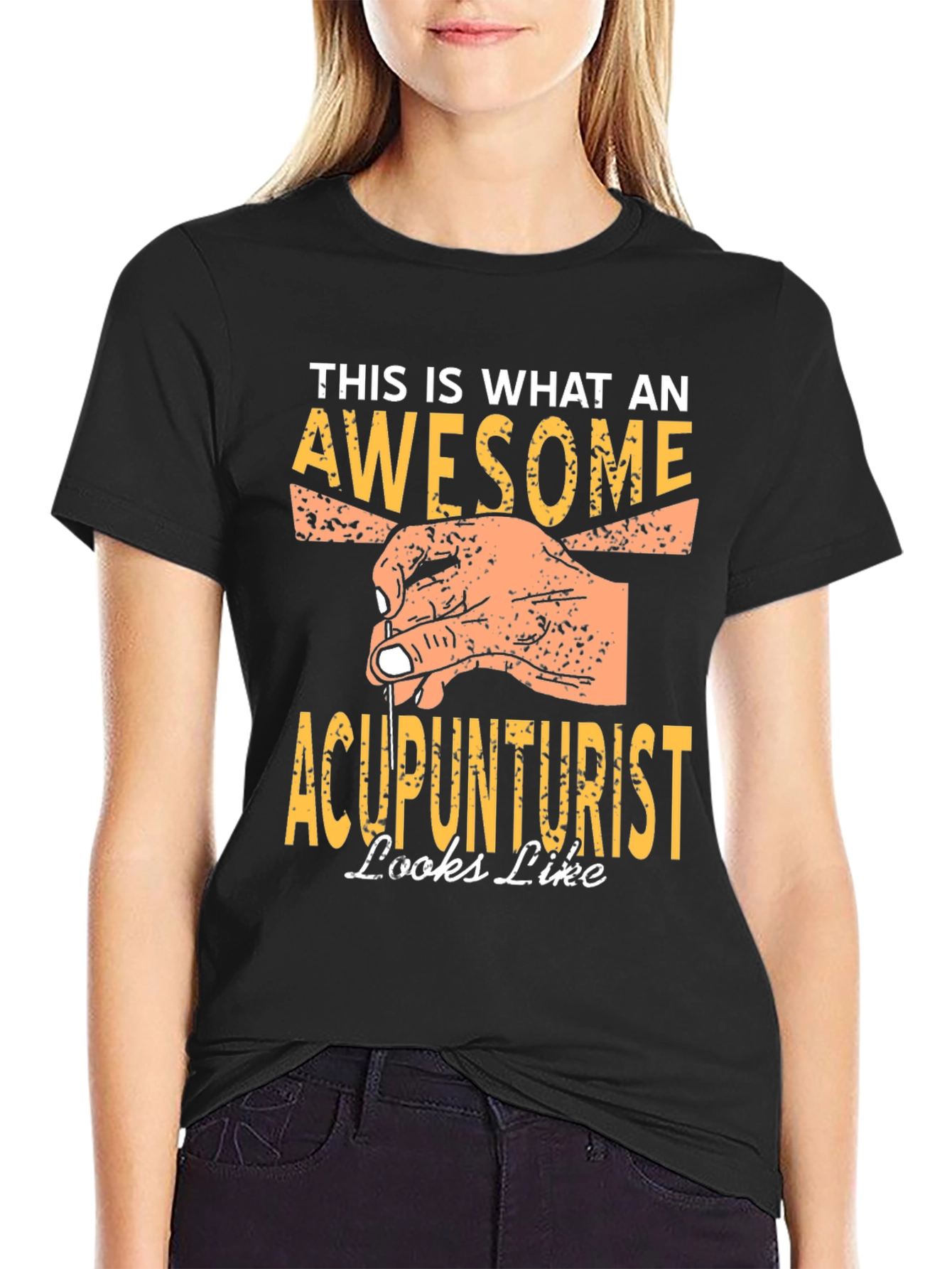 Camiseta Negra Acupunturista Impresionante