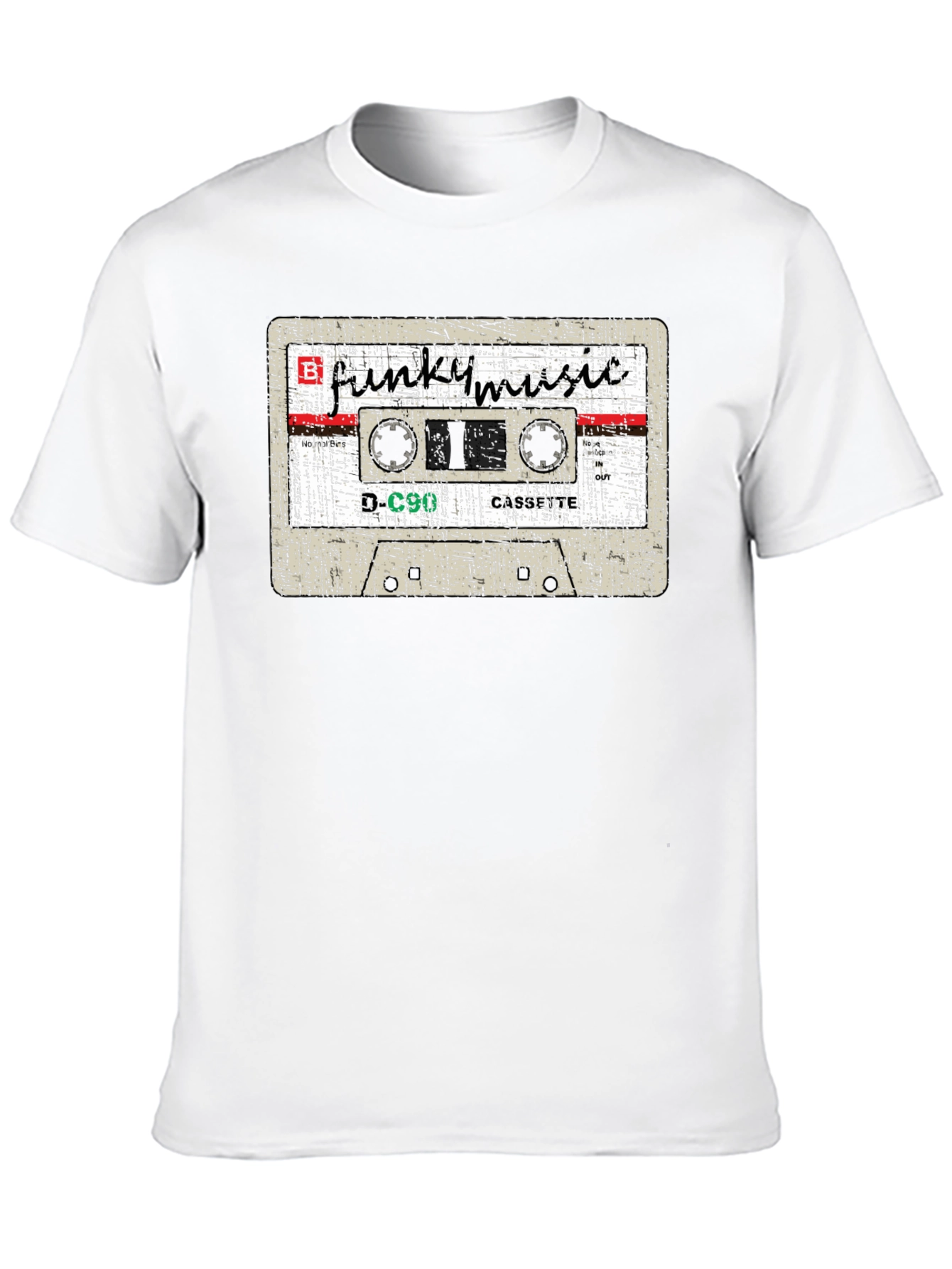 Camiseta Negra con Diseño de Casete Funky Music