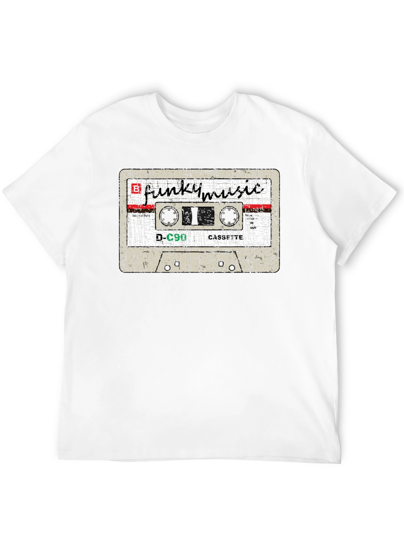 Camiseta Negra con Diseño de Casete Funky Music