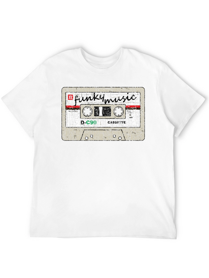 Camiseta Negra con Diseño de Casete Funky Music