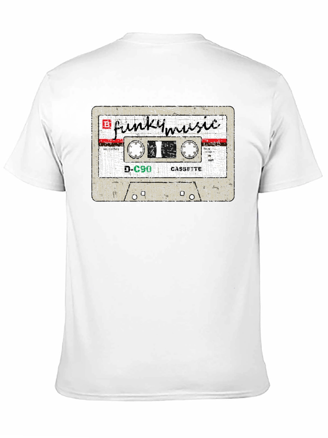 Camiseta Negra con Diseño de Casete Funky Music