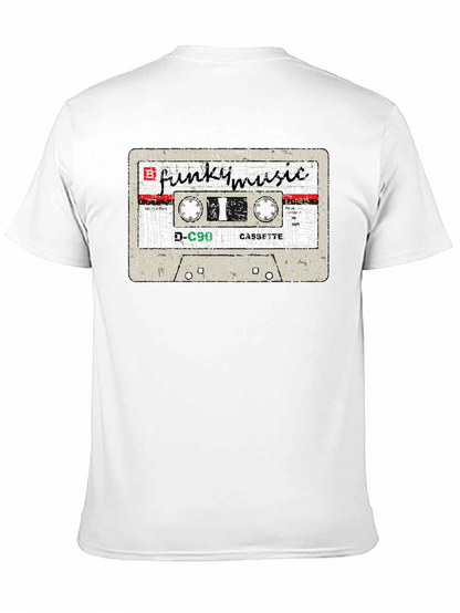 Camiseta Negra con Diseño de Casete Funky Music