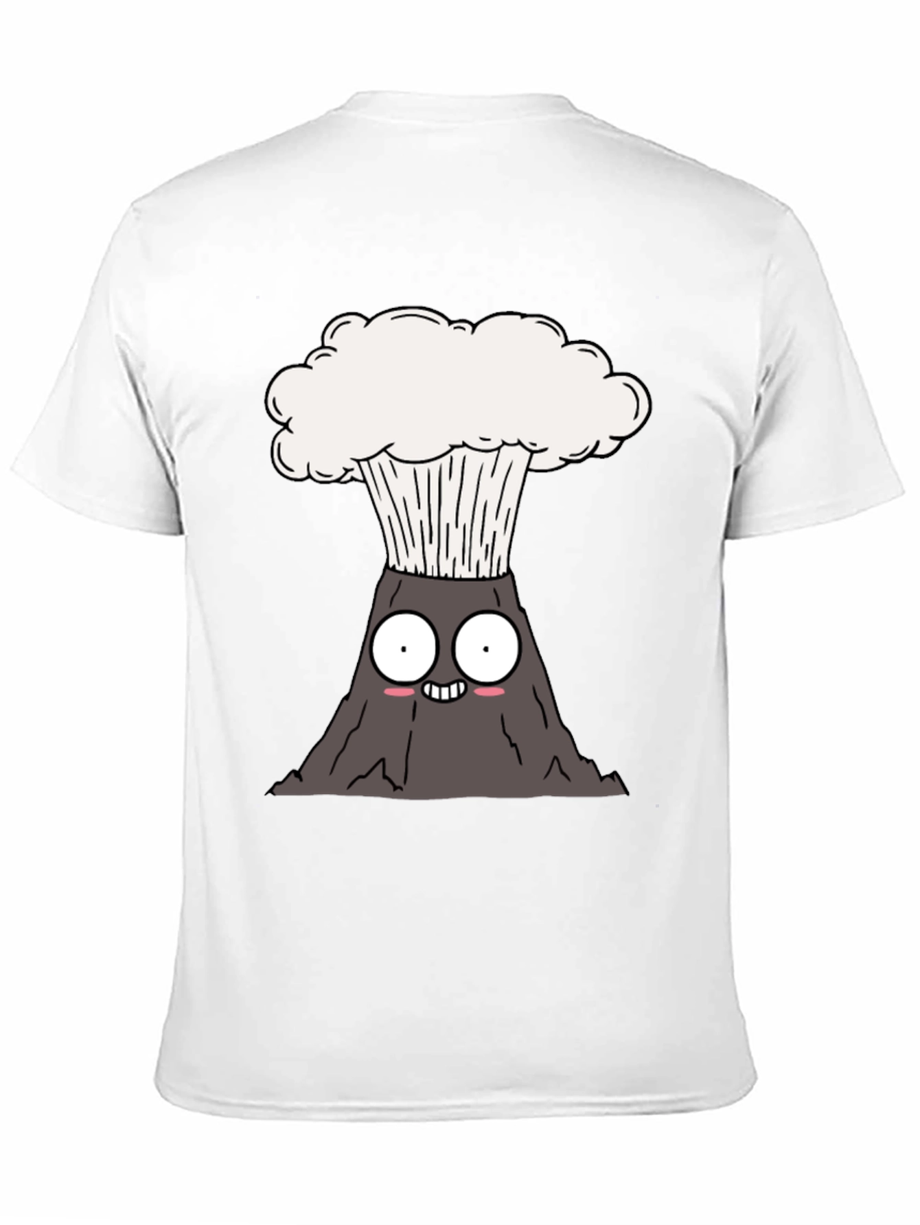 Camiseta Negra con Diseño de Volcán Animado