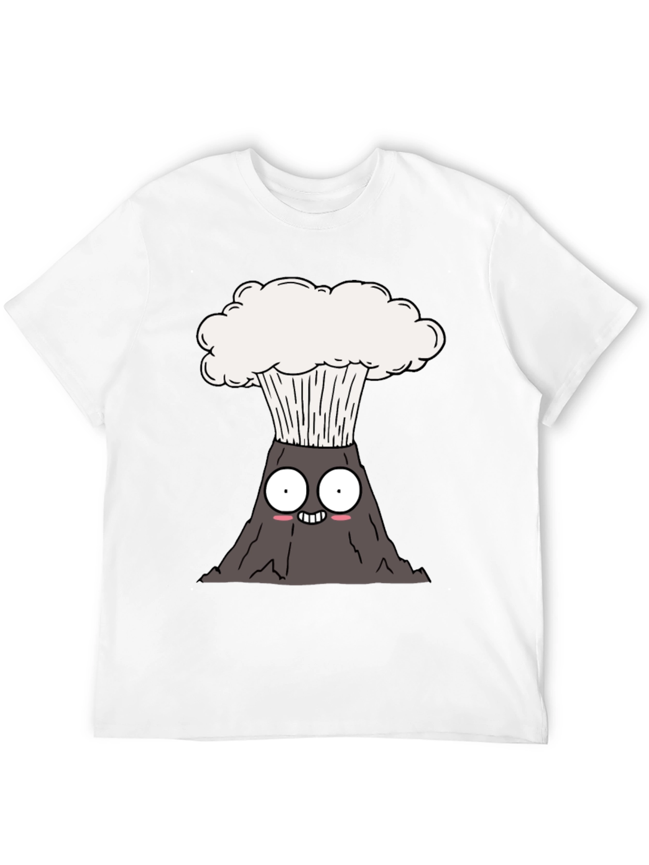 Camiseta Negra con Diseño de Volcán Animado