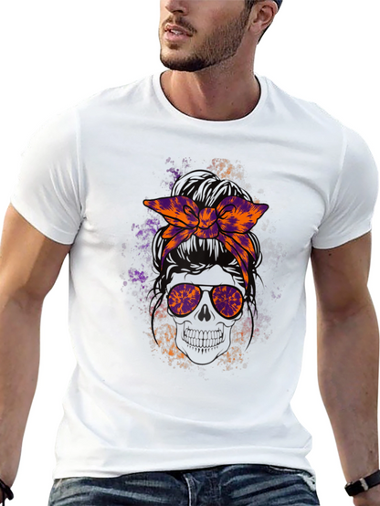 Camiseta Cráneo con Cinta Tie-Dye