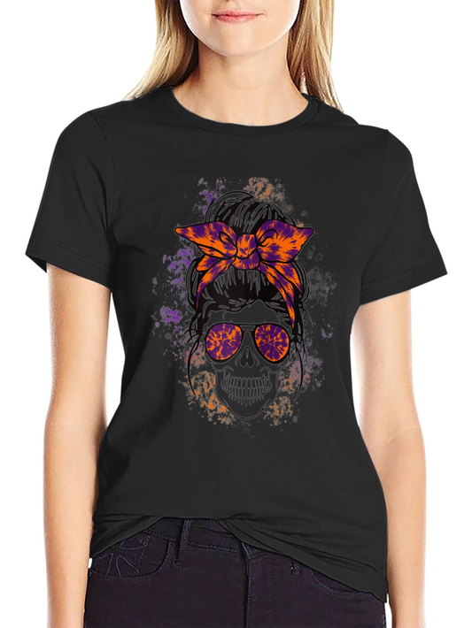 Camiseta Cráneo con Cinta Tie-Dye