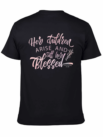 Camiseta Negra con Diseño Her Children Blessed