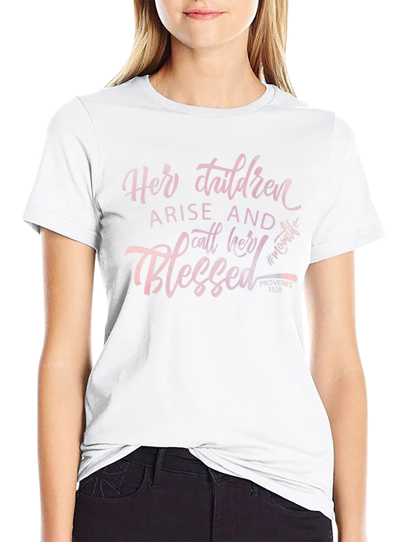 Camiseta Negra con Diseño Her Children Blessed