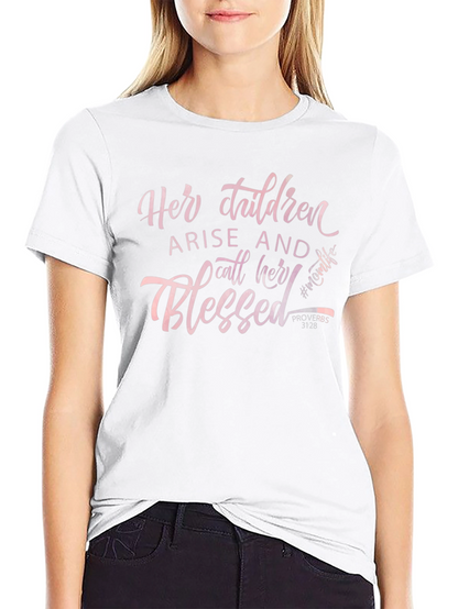 Camiseta Negra con Diseño Her Children Blessed