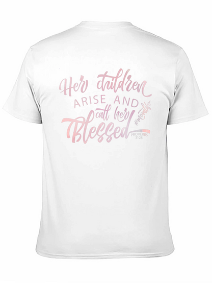 Camiseta Negra con Diseño Her Children Blessed