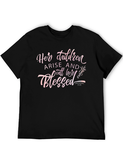 Camiseta Negra con Diseño Her Children Blessed