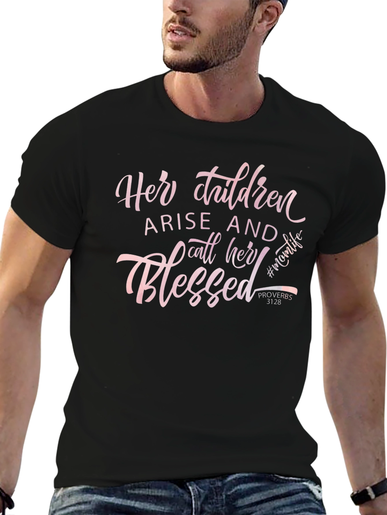 Camiseta Negra con Diseño Her Children Blessed