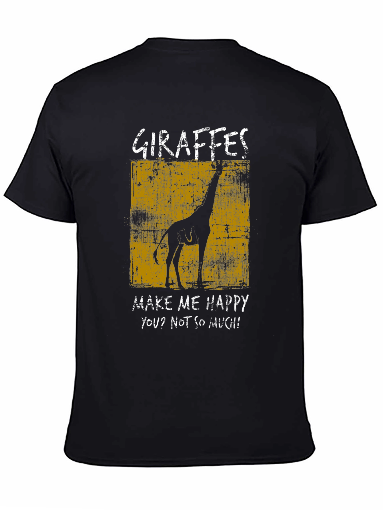 Camiseta Negra con Diseño de Jirafa Graciosa