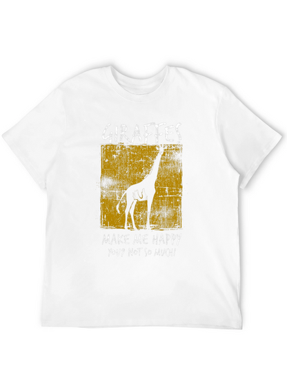 Camiseta Negra con Diseño de Jirafa Graciosa
