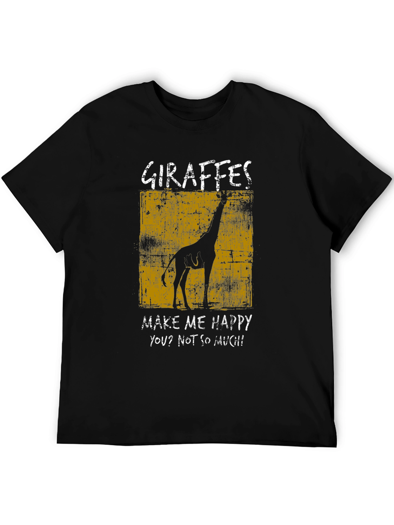 Camiseta Negra con Diseño de Jirafa Graciosa