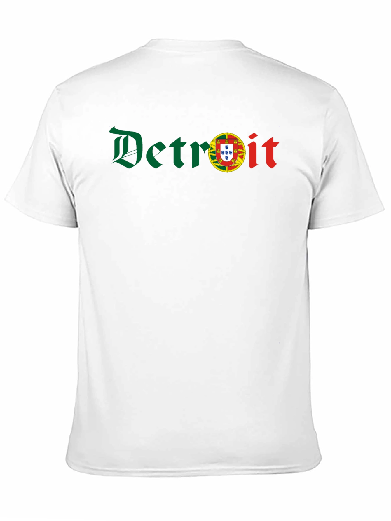 Camiseta Negra Detroit con Bandera Portuguesa