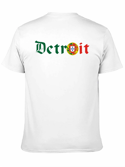 Camiseta Negra Detroit con Bandera Portuguesa