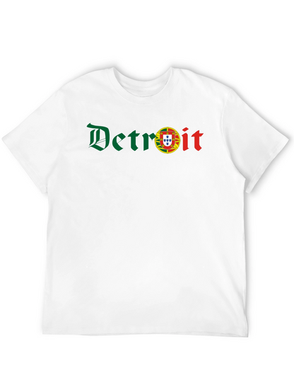 Camiseta Negra Detroit con Bandera Portuguesa