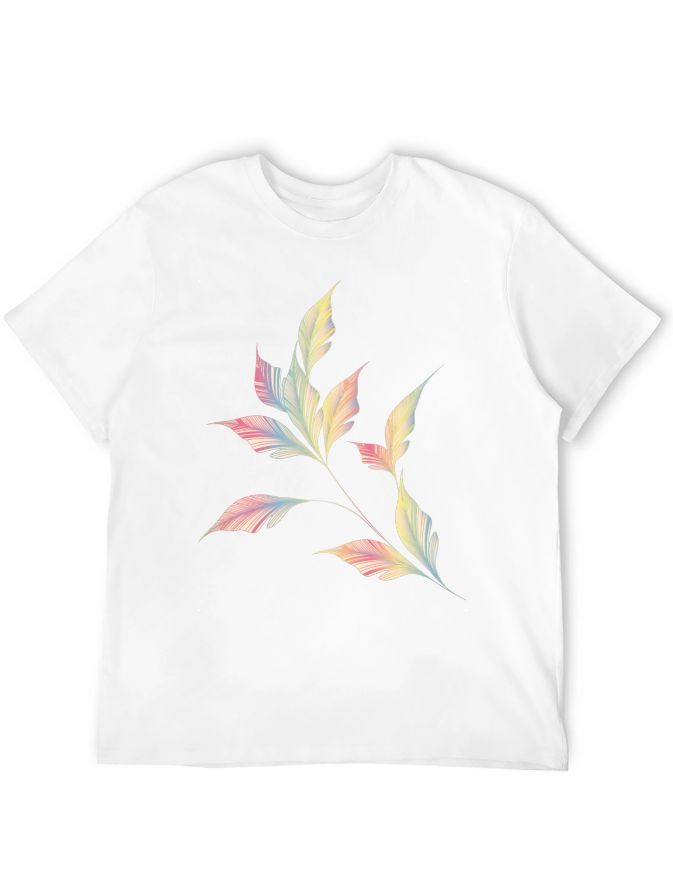 Camiseta Negra con Diseño de Hojas Abstractas