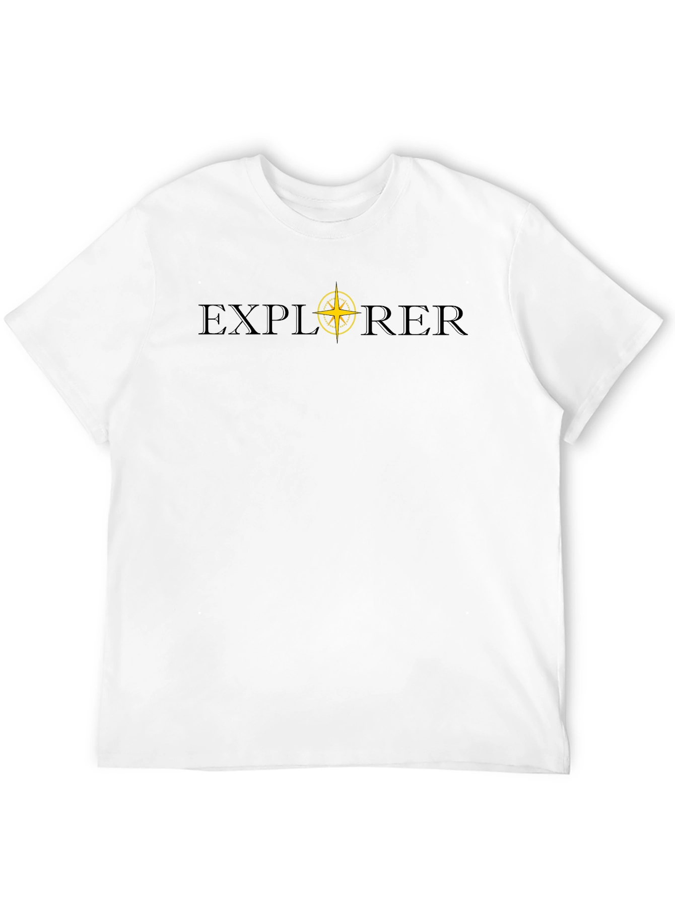Camiseta Negra Explorer con Brújula - Aventura Diaria