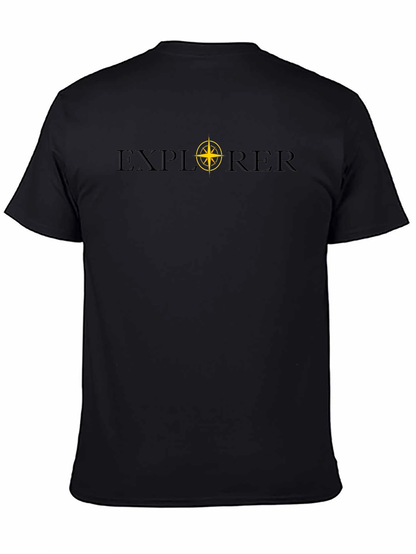 Camiseta Negra Explorer con Brújula - Aventura Diaria