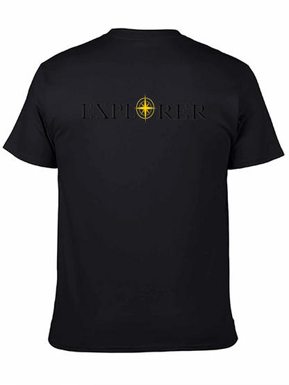 Camiseta Negra Explorer con Brújula - Aventura Diaria