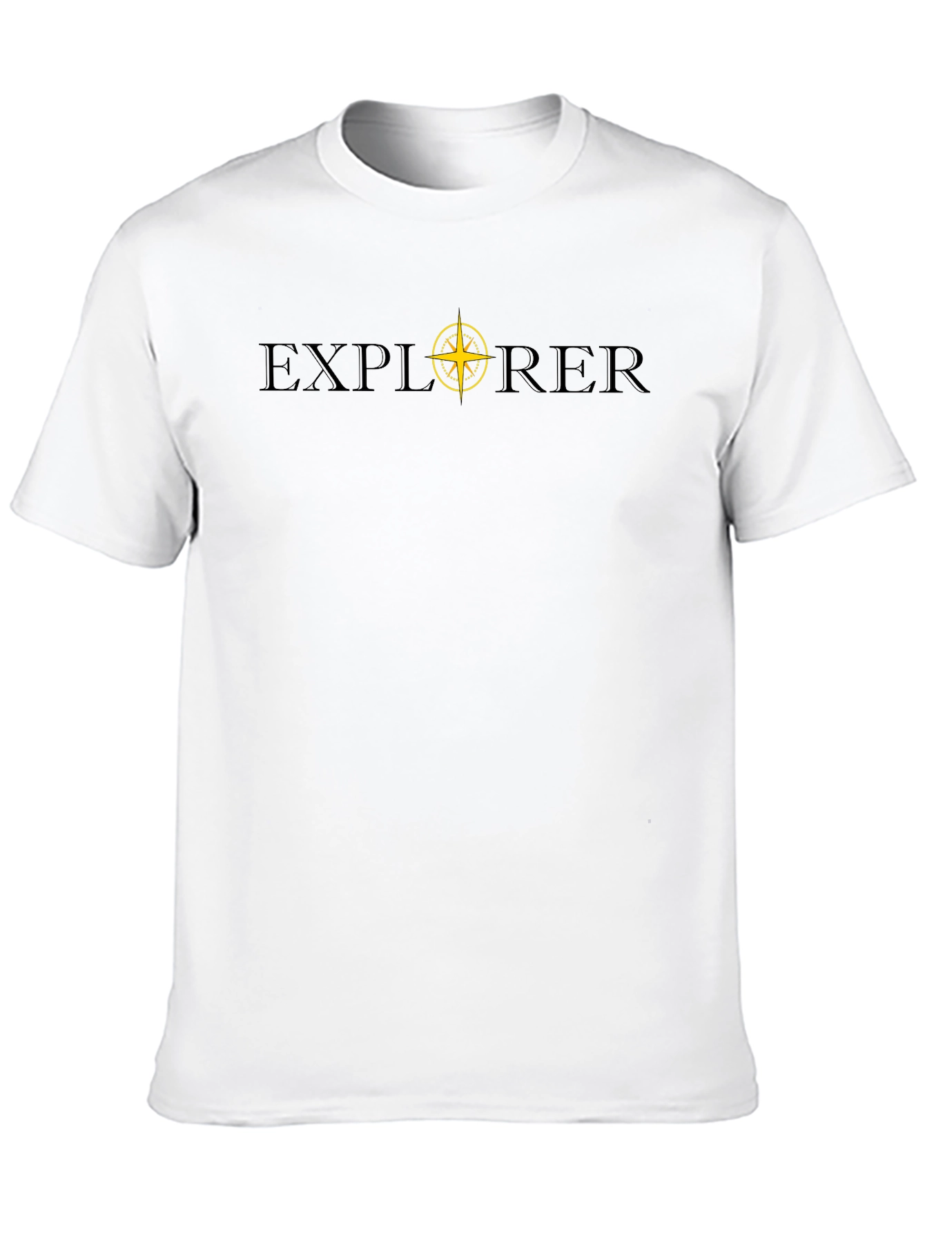 Camiseta Negra Explorer con Brújula - Aventura Diaria
