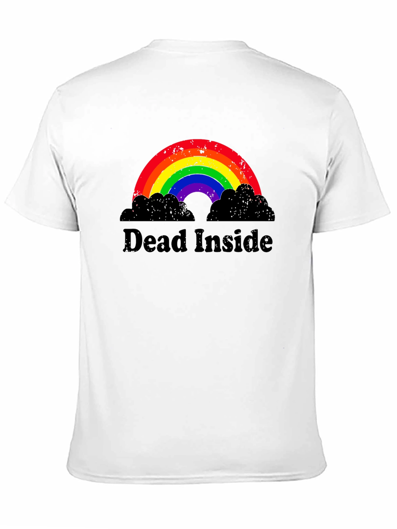 Camiseta Negra Dead Inside Arcoíris