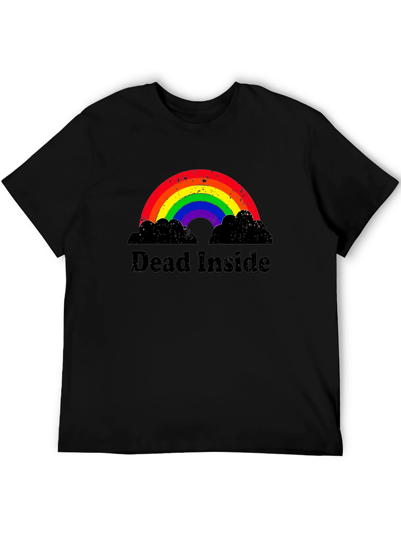 Camiseta Negra Dead Inside Arcoíris