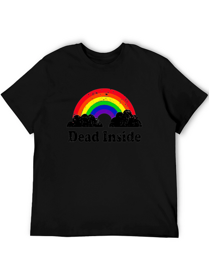 Camiseta Negra Dead Inside Arcoíris