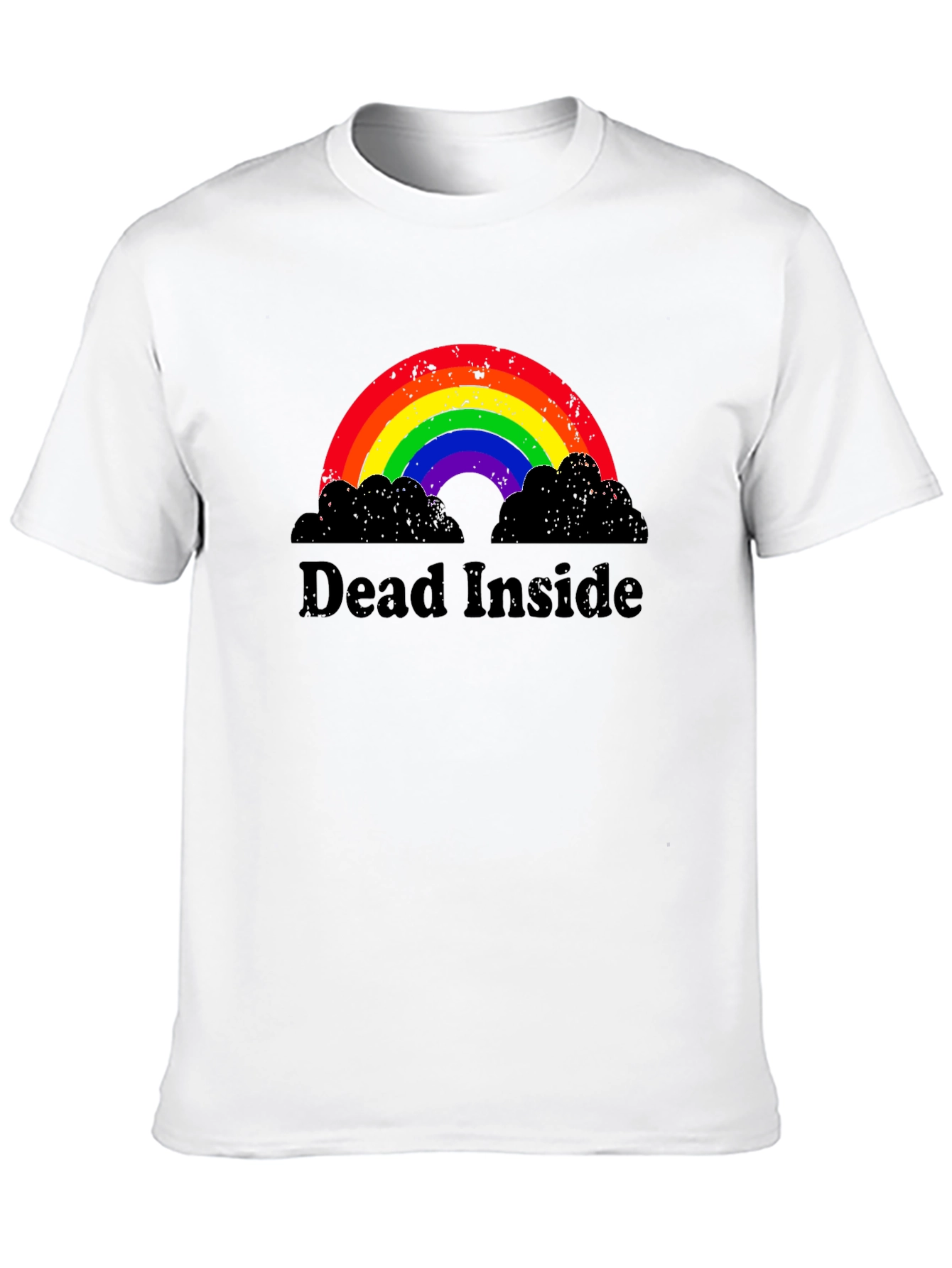 Camiseta Negra Dead Inside Arcoíris