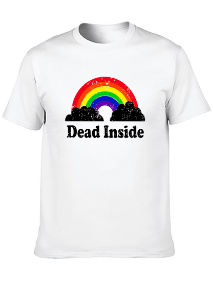 Camiseta Negra Dead Inside Arcoíris