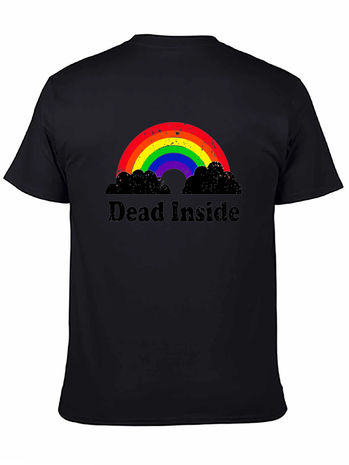 Camiseta Negra Dead Inside Arcoíris