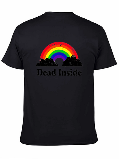 Camiseta Negra Dead Inside Arcoíris