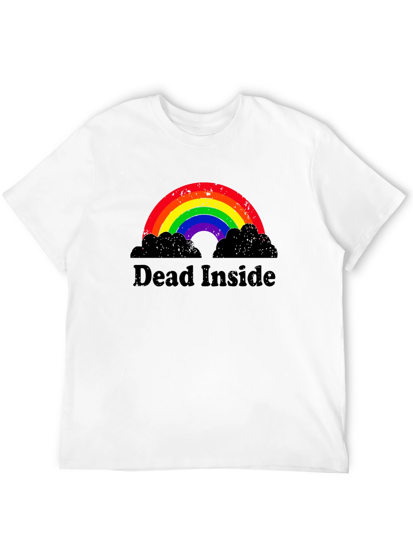 Camiseta Negra Dead Inside Arcoíris