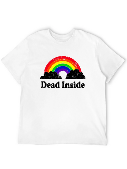 Camiseta Negra Dead Inside Arcoíris