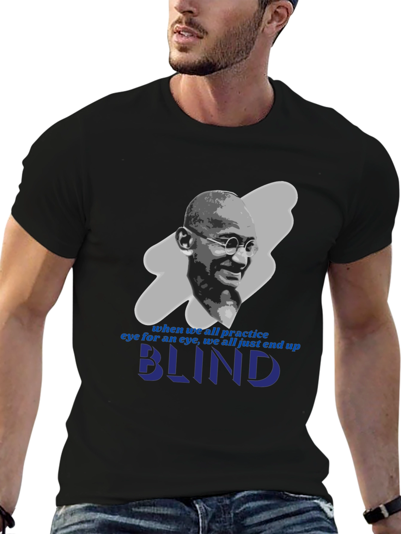 Camiseta Gandhi: Ojo por Ojo te Dejará Ciego