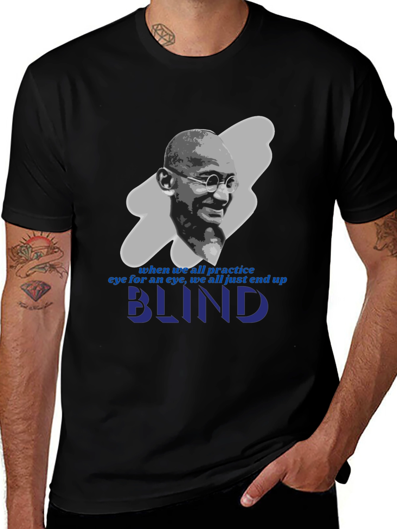 Camiseta Gandhi: Ojo por Ojo te Dejará Ciego