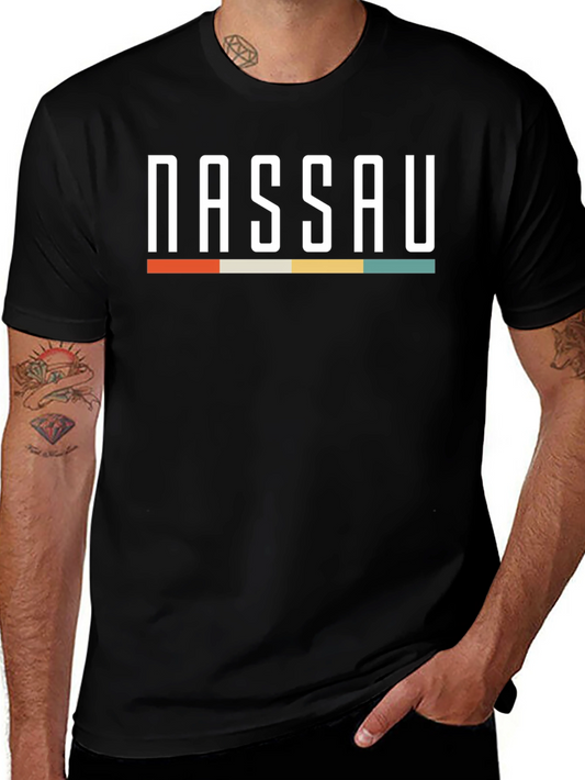 Camiseta Negra Nassau Vintage para Hombre